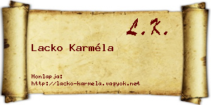 Lacko Karméla névjegykártya