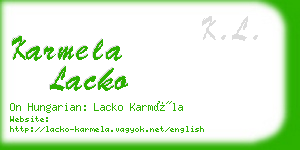 karmela lacko business card